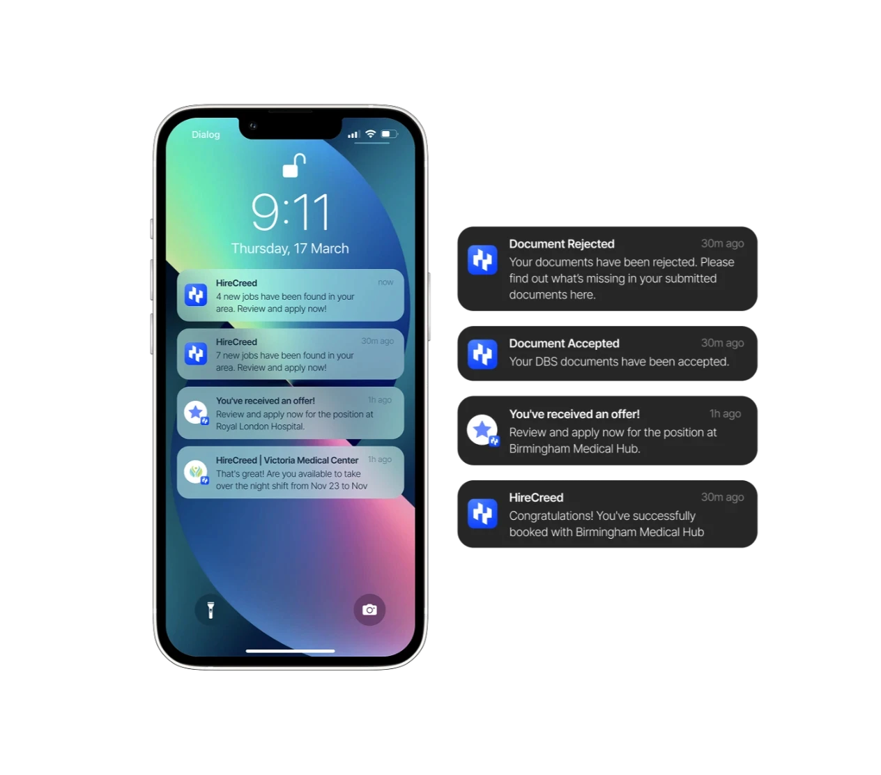 Smart Job Notifications screen