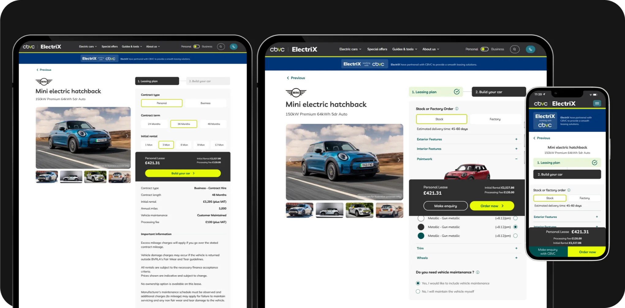 Upgraded “Build Your Car” screen