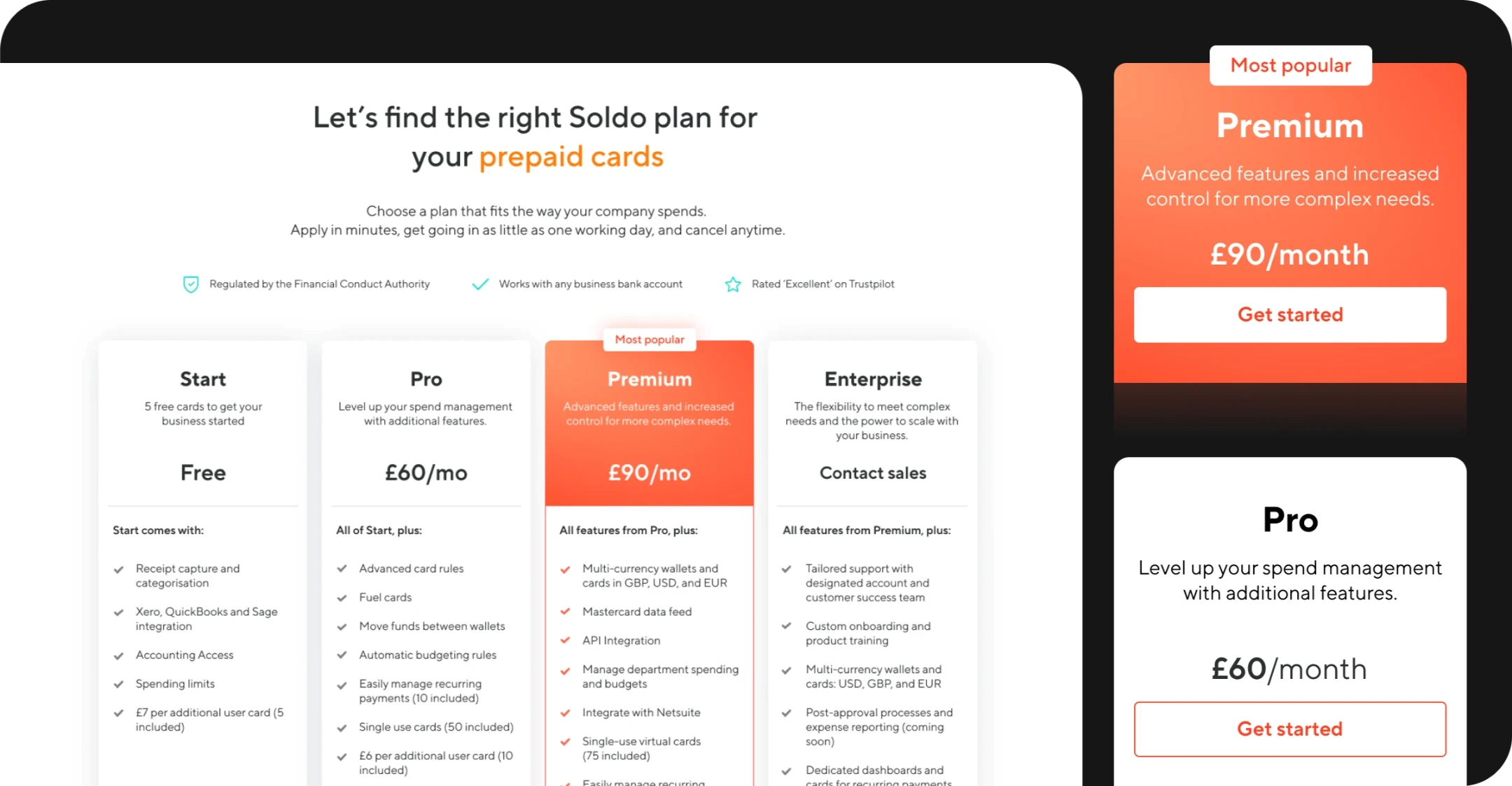 Optimized Pricing Plans screen