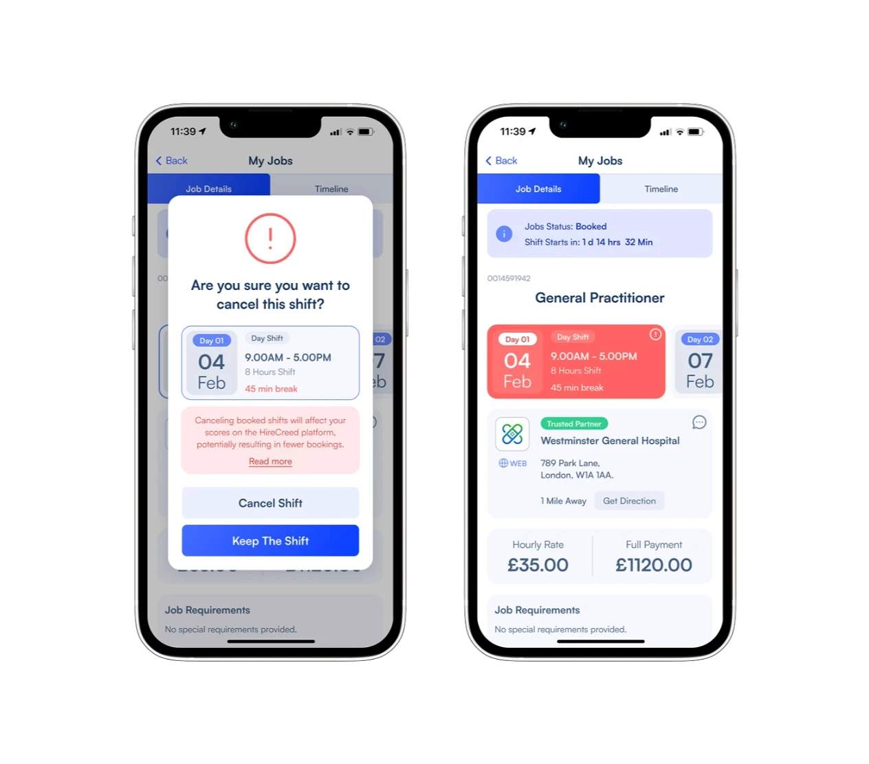 Find Jobs & My Jobs screen